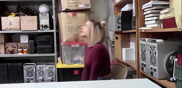  Shoplyfter Emma Hix goes down to her knees and blowjob the LP Officers cock!